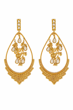 Load image into Gallery viewer, Oversized Gold Plated Mirror Work Hoop Earrings