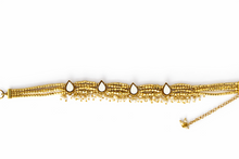 Load image into Gallery viewer, Small Mirror Drop & Golden Bead Necklace