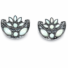 Load image into Gallery viewer, Silver Lotus Stud Earrings