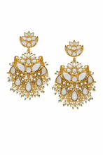 Load image into Gallery viewer, Gold Plated Pearl Chandbali Statement Earrings