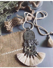 Load image into Gallery viewer, Embossed Pendant with Mirrorwork in Cream