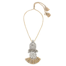 Load image into Gallery viewer, Embossed Pendant with Mirrorwork in Cream