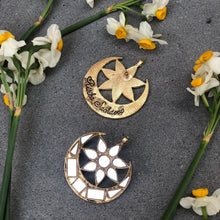 Load image into Gallery viewer, Gold Big Moon Mirror Earrings