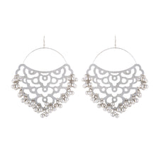 Load image into Gallery viewer, Silver Filigree Cutwork Earrings