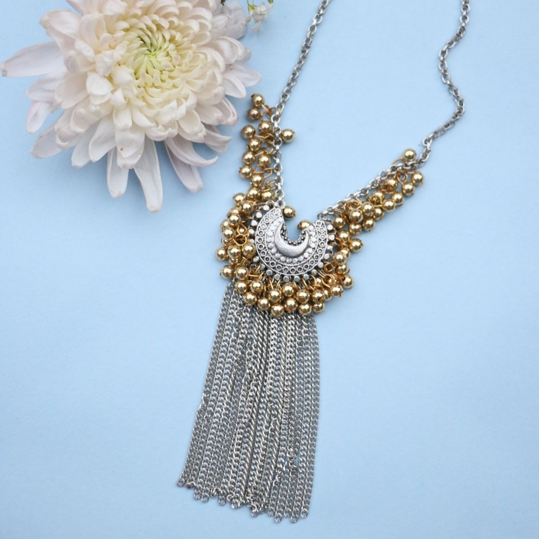 Small Crescent Ghungroo Fringe Necklace