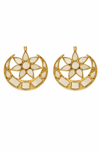 Load image into Gallery viewer, Gold Plated Mirror Work Chandbalas Statement Earrings
