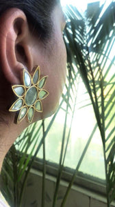Gold Large Flower Earrings