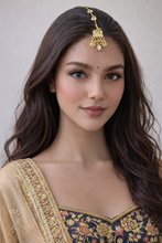 Load image into Gallery viewer, Ritika Sachdeva Gold Finish Traditional Drop Maang Tikka
