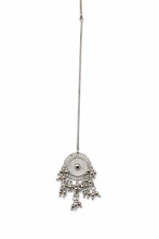 Load image into Gallery viewer, Silver Filigree Mirror Work Maang Tikka with Bead Danglers
