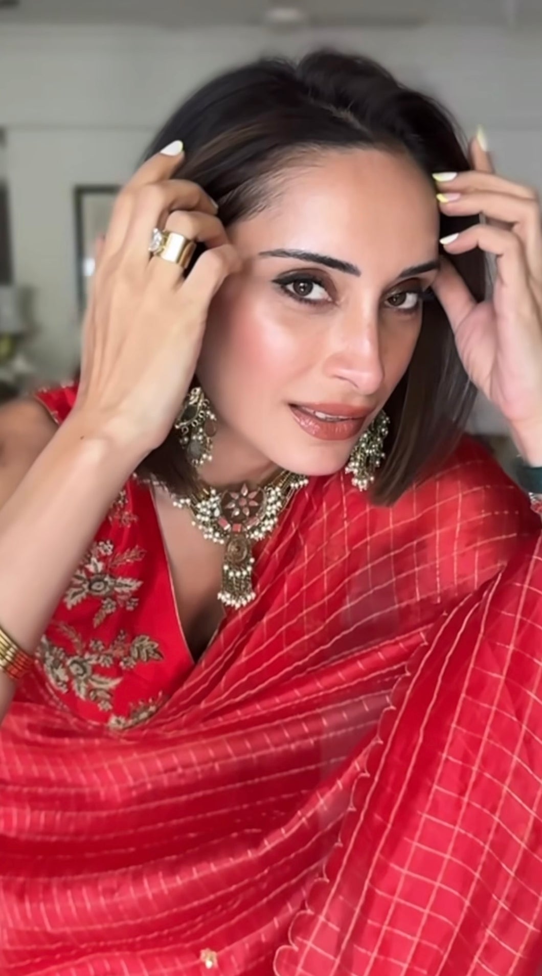 Amrita Thakur in our Diwali Pataka Gold Set