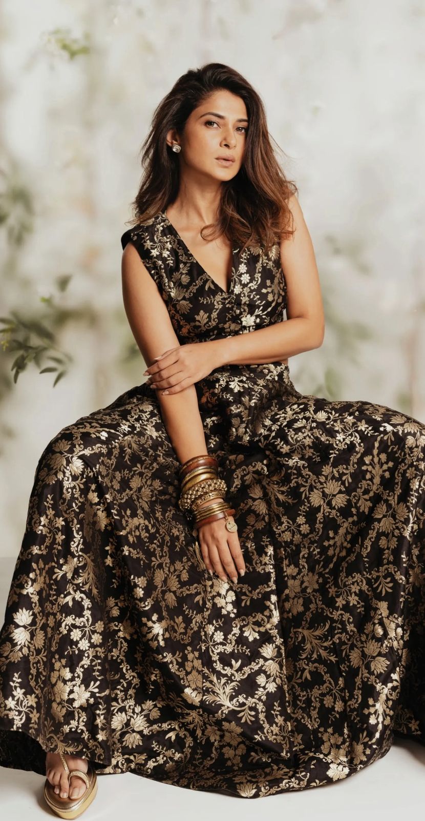 Wood & Gold Boho Bangle Set