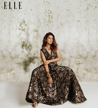 Load image into Gallery viewer, Wood &amp; Gold Boho Bangle Set
