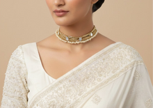 Load image into Gallery viewer, Small Mirror Drop &amp; Golden Bead Necklace
