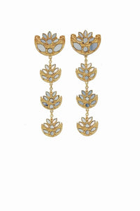 Triple Lotus Earrings