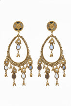 Load image into Gallery viewer, Gold Wire Twist Mirror Drop Earrings
