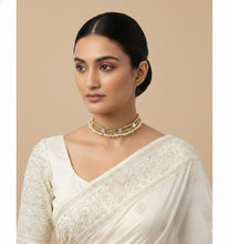 Load image into Gallery viewer, Small Mirror Drop &amp; Golden Bead Necklace
