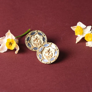 Gold Mirrored Coin Studs