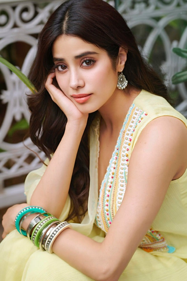 Janhvi Kapoor in the Silver Filigree Earrings