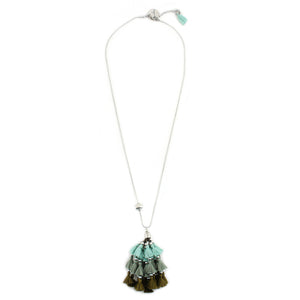 Ombre Aqua Tassel Necklace