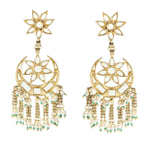 Star & Moon Gold Fringe Earrings