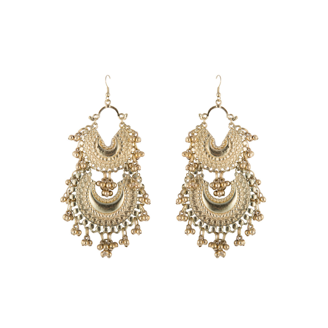Double Crescent Gold Earrings