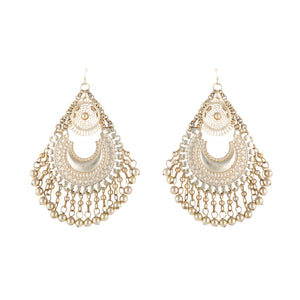 Crescent Filigree Gold Earrings