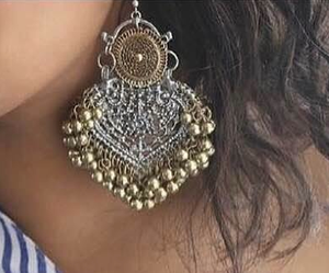 Paan & Gold Ghungroo Earrings